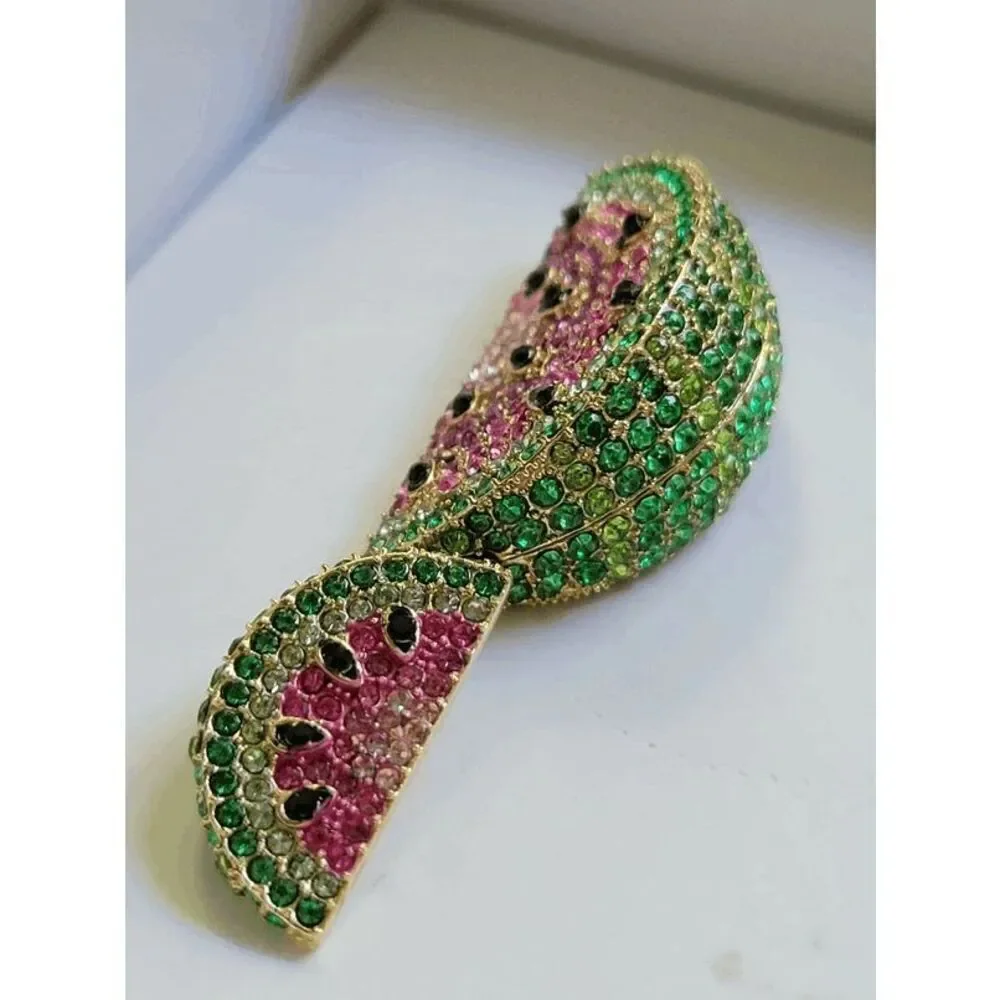 🍉 BAUBLEBAR Crystal Watermelon Slice Drop Statement Earrings NEW IN BOX